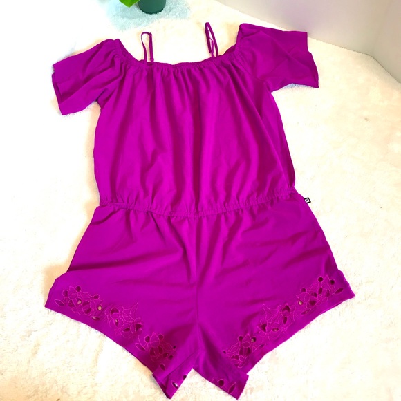 Fabletics purple romper with crochet details size Medium - Picture 3 of 15